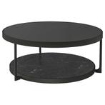 Mooie Ikea salontafel frötorp, zwart met glazen blad., Huis en Inrichting, Ophalen, Rond, 50 tot 100 cm, Zo goed als nieuw