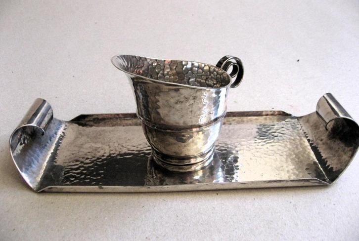 Art deco dienblad met kannetje, Georg Nilsson, Gero jaren 20, Antiek en Kunst, Antiek | Goud en Zilver, Zilver, Ophalen of Verzenden