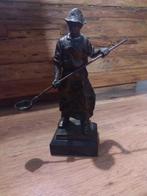 Antiek (1900) Bronzen Beeld Tin/ijzergieter - 30cm, Ophalen