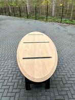 Ovale eettafel 300x110x3 verjongd eiken rustiek, Ophalen, Ovale tafel eiken verjongd massief rustiek, 100 tot 150 cm, Eikenhout