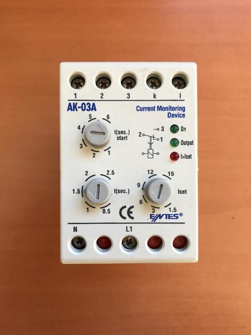 (Over)stroombewakingsrelais /bewakingsrelais 1,5 – 15A 230V, Hobby en Vrije tijd, Elektronica-componenten, Zo goed als nieuw, Ophalen of Verzenden