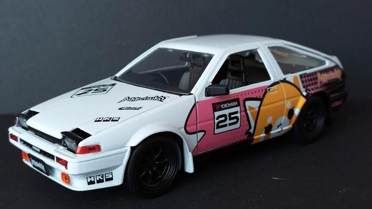 Toyota Trueno Apex Aggrersuko 1:24 Jada, Hobby en Vrije tijd, Modelauto's | 1:24, Zo goed als nieuw, Ophalen of Verzenden