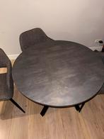 Ronde eetkamertafel + 3 stoelen, Ophalen, Zo goed als nieuw, Rond, 100 tot 150 cm