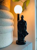 1980’s Man met Lantaarn Lamp BUTHE Ceramic, Eighties / Black, 50 tot 75 cm, Ophalen of Verzenden, Zo goed als nieuw