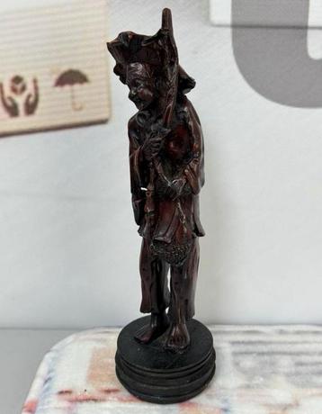 1980 Aziatisch Balinese visser gesneden uit Coromandelhout beschikbaar voor biedingen