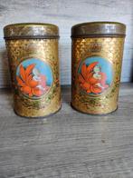 Twee Vintage Goud Oranje Blikken van het Koningshuis, Ophalen of Verzenden, Gebruikt, Nederland, Overige typen