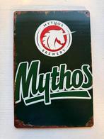 Mythos Bier Reclamebord metaal 30 bij 20, Verzamelen, Ophalen of Verzenden, Gebruikt, Reclamebord