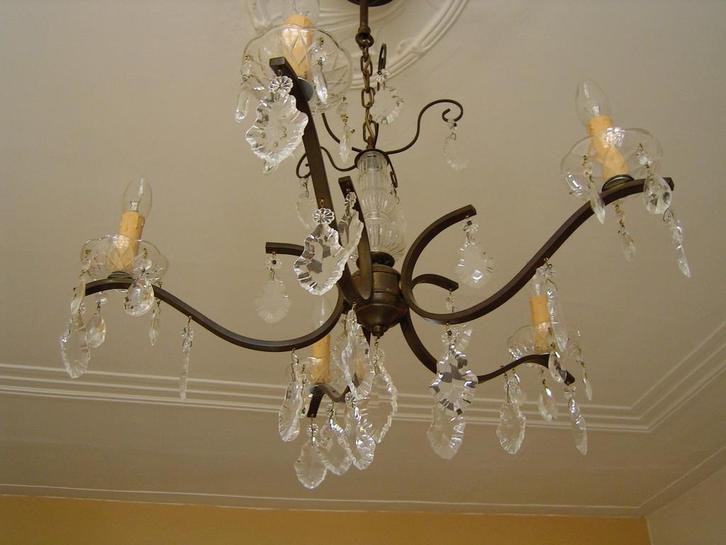 mooie antieke kroonluchter, Huis en Inrichting, Lampen | Kroonluchters, Gebruikt, Metaal, Ophalen of Verzenden