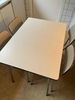 Formica eettafel met vier stoelen, Huis en Inrichting, Ophalen, Gebruikt, 4 tot 6 stoelen