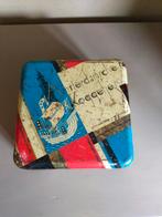Vintage Amsterdam koggetjes blik trommel vierkant, Verzamelen, Blikken, Ophalen, Gebruikt, Overige