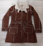 Gevoerde Suède winterjas, Kleding | Dames, Jassen | Winter, Ophalen of Verzenden, Zo goed als nieuw, Maat 38/40 (M), Bruin