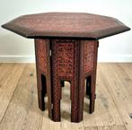 Handbeschilderde Bijzettafel zeer decoratief!, Minder dan 55 cm, Gebruikt, Rond, Ophalen of Verzenden