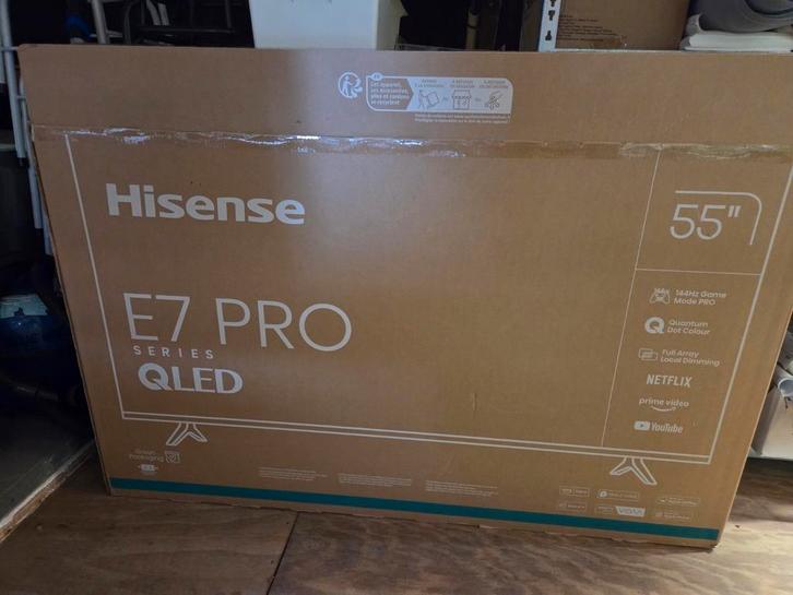 Hisense E7QLED Pro 55 inch KAPOT SCHERM, Audio, Tv en Foto, Televisies, Gebruikt, 100 cm of meer, Overige merken, 50 Hz, Ophalen