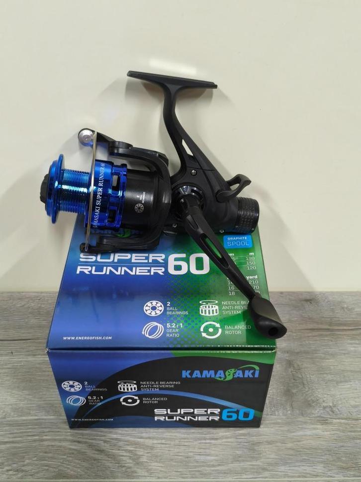 NIEUW Kamasaki Super Runner 6000 Molen Baitrunner 2-Lagers, Watersport en Boten, Hengelsport | Karpervissen, Nieuw, Molen, Ophalen of Verzenden