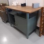 Vintage werkbank  - industriële buitenkeuken - kookeiland, Ophalen, Zo goed als nieuw