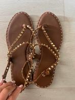 Sandalen cognac met gouden studs Valentino style mt 39 leer, Kleding | Dames, Schoenen, Verzenden, Zo goed als nieuw, Bruin, Sandalen of Muiltjes