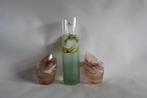 Jon Art Glas Design Vaas + 2x Theelicht, Ophalen of Verzenden