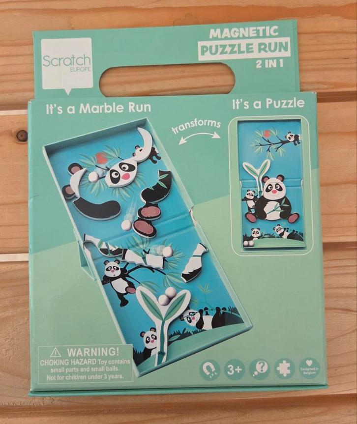 Magnetische Panda Puzzel & ball run, 2 in 1, Kinderen en Baby's, Speelgoed | Kinderpuzzels, 10 tot 50 stukjes, Ophalen of Verzenden