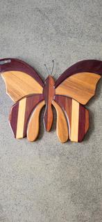 Mooie houten vlinder uit Suriname, Tuin en Terras, Tuinwanddecoratie, Nieuw, Ophalen of Verzenden
