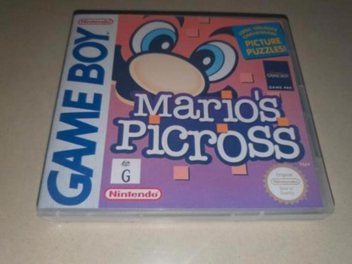 Mario's Picross Game Boy GB Game Case, Spelcomputers en Games, Games | Nintendo Game Boy, Zo goed als nieuw, Verzenden