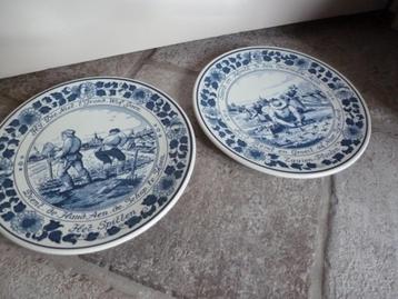 Wandborden 'Blue Delft' over tuinieren Goedewaagen Gouda beschikbaar voor biedingen