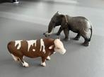 Schleich olifant en koe, Verzamelen, Speelgoed, Ophalen of Verzenden, Zo goed als nieuw