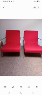 2 rode fauteuiltjes., Huis en Inrichting, Stoelen, Ophalen, Rood