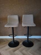 Zgan taupe / beige barkrukken (2stuks), Huis en Inrichting, Barkrukken, Ophalen, Draaibaar, 60 tot 90 cm, Zo goed als nieuw