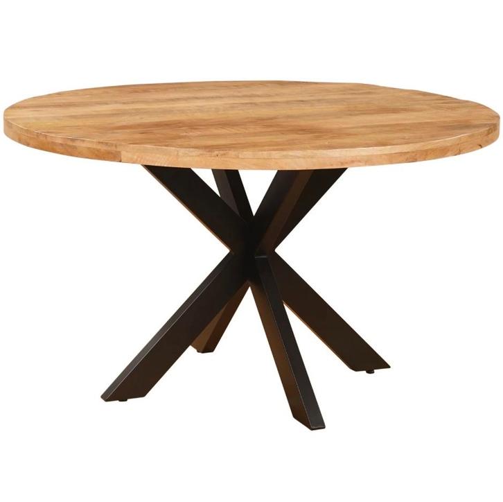 Nieuwe Ronde Mangohouten Eettafel - 120cm, Huis en Inrichting, Tafels | Eettafels, Nieuw, 100 tot 150 cm, 50 tot 100 cm, Vier personen