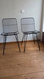 Clayre&Eef eetkamerstoelen - metaal - nieuwprijs p.s. 190€, Huis en Inrichting, Stoelen, Ophalen, Zwart, Zo goed als nieuw, Vier