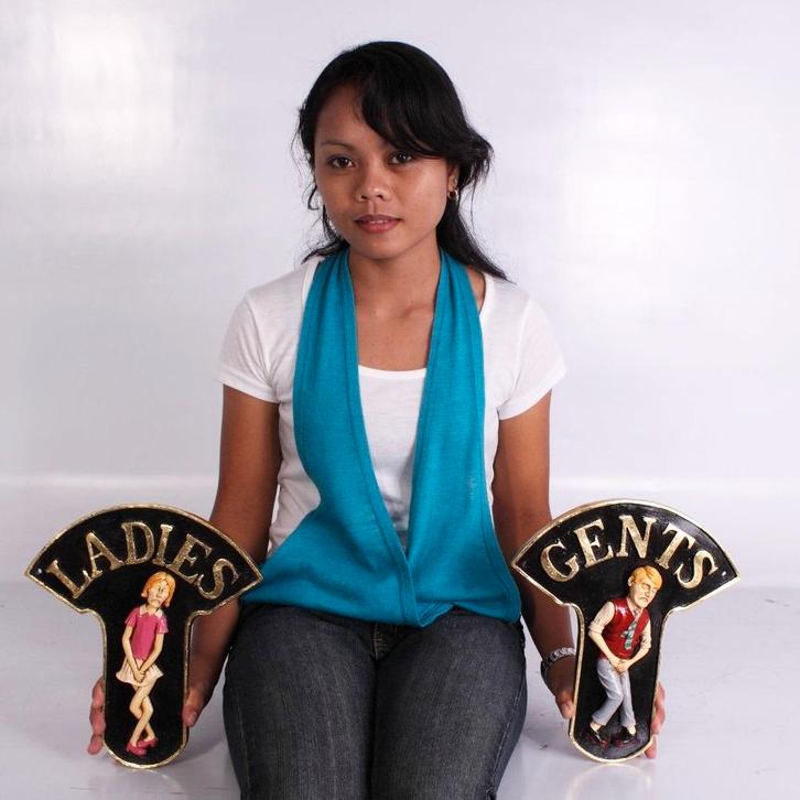 Toilet Ladies en Gents – Toiletbord Hoogte 29 cm Set van 2, Huis en Inrichting, Woonaccessoires | Tekstborden en Spreuken, Nieuw