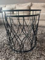 Glazen Bijzettafels - Set van 2, Huis en Inrichting, Tafels | Bijzettafels, Minder dan 45 cm, Minder dan 55 cm, Rond, Ophalen of Verzenden