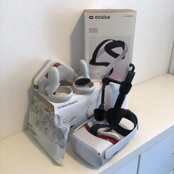 Meta Quest 2 met Elite Strap en lens covers, als nieuw! beschikbaar voor biedingen
