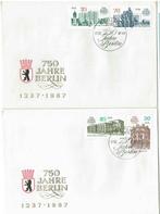 DDR 1987  750 jaar Berlijn gebouwen standbeelden 2x, Postzegels en Munten, Postzegels | Eerstedagenveloppen, Ophalen of Verzenden