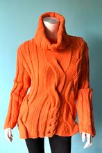 Vintage jaren 70 trui gebrand oranje maat M, Maat 38/40 (M), Verzenden, Oranje, Vintage