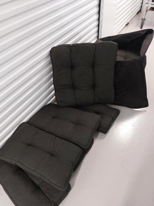 Madison florance Loungekussens antraciet, Huis en Inrichting, Woonaccessoires | Kussens, Zo goed als nieuw, Zwart, Vierkant, Ophalen