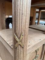 Twee Frans eiken kastjes nachtkastjes met marmer, Ophalen, Gebruikt, Minder dan 45 cm, 70 cm of meer