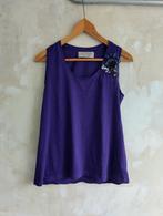 Katoen Zara tanktop paars met pailletten bloem - maat XL, Zara, Paars, Maat 46/48 (XL) of groter, Ophalen of Verzenden