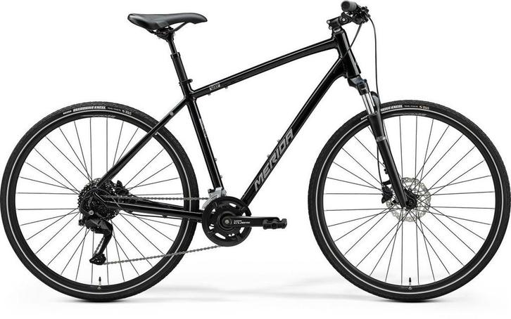 MERIDA CROSSWAY 100 Heren Glossy Black Silver L L 2025, Fietsen en Brommers, Fietsen | Heren | Herenfietsen, Nieuw, Overige merken
