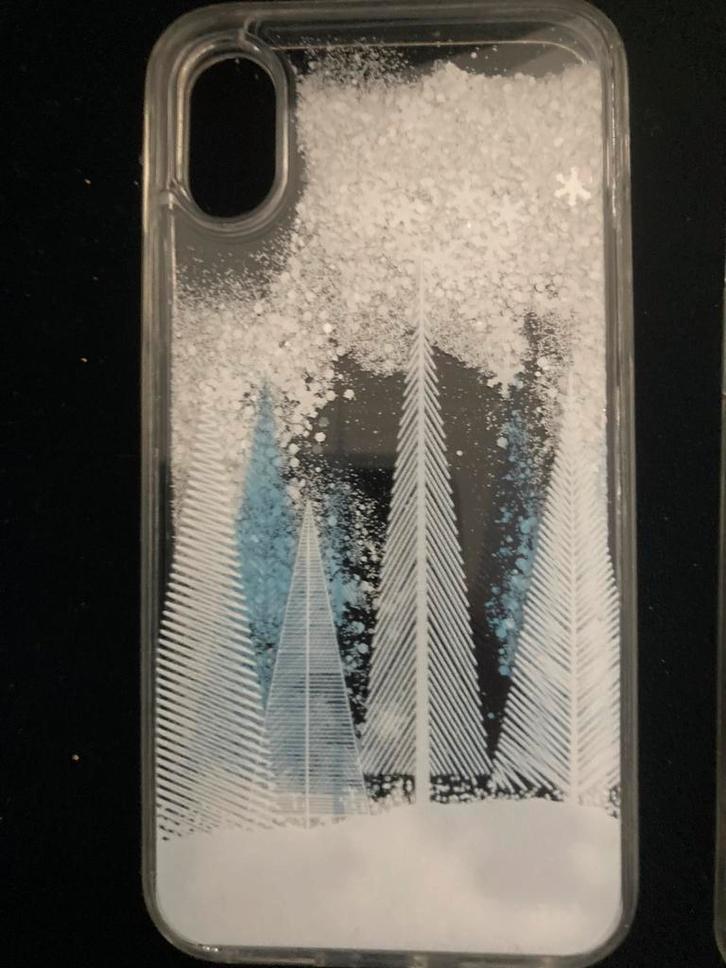 Kerstbomen wit met bewegend sneeuw sneeuwbol telefoonhoesje, Telecommunicatie, Mobiele telefoons | Hoesjes en Frontjes | Apple iPhone