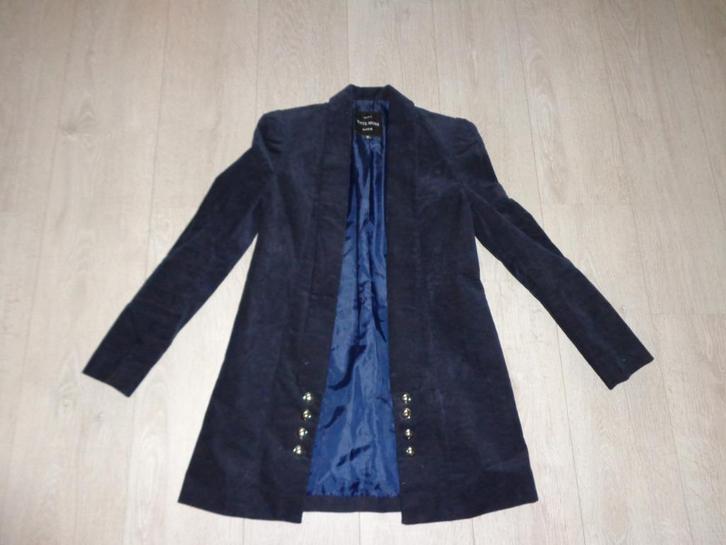 donkerblauwe lange damesblazer van Nikkie by Kate Moss, m, Kleding | Dames, Jasjes, Kostuums en Pakken, Nieuw, Jasje, Maat 36 (S)