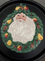 Fitz and Floyd kerst bord vintage kerstman, Ophalen of Verzenden