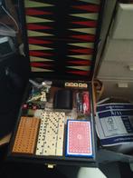 5 In 1 speelset Dammen Backgammon Cribbage Domino's, Een of twee spelers, Ophalen of Verzenden, Zo goed als nieuw