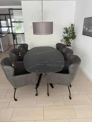 Deense ovale keramische eetkamertafel 220x110cm  beschikbaar voor biedingen
