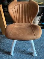 6 nieuwe eetkamerstoelen in cognac kleur met zwarte poten., Ophalen, Bruin, Nieuw, Metaal