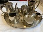 Zevendelig Antiek Verzilverde Thee/Koffieset, Ophalen of Verzenden, Zilver
