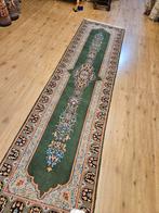 Vintage handgeknoopt perzisch tapijt loper kirman 308x77, Info@SlatsAntiek.nl, Crème, Gebruikt, Perzisch
