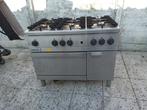 Zanussi horeca gasfornuis 6 pits + oven, 60 cm of meer, 5 kookzones of meer, Vrijstaand, Gebruikt