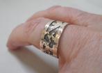 Zilveren ring uit Guatemala met goud maat nr.035, Sieraden, Tassen en Uiterlijk, Antieke sieraden, Verzenden, Zilver, Ring, Verguld