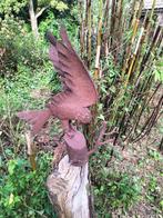 Tuinbeeld metaal vogel, Tuin en Terras, Ophalen of Verzenden, Gebruikt, Metaal, Dierenbeeld
